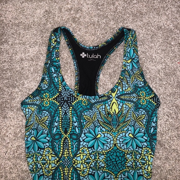 Tulah Blue & Yellow Floral tank top size S - Picture 5 of 8